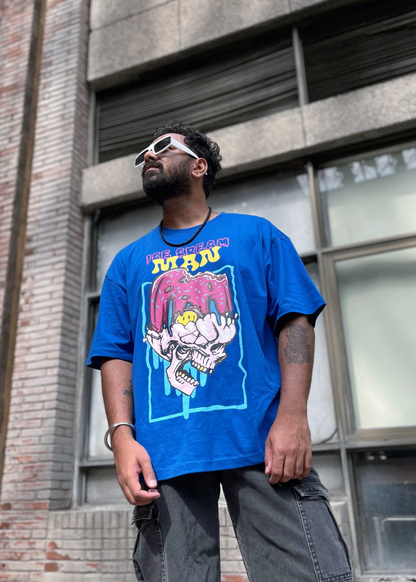 Blue Ice-Cream Man Oversized T-shirt
