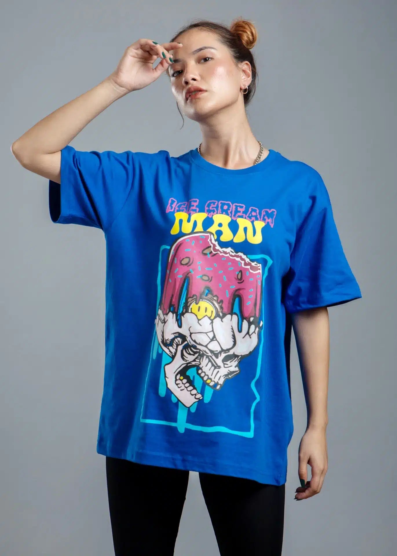 Blue Ice-Cream Man Oversized T-shirt
