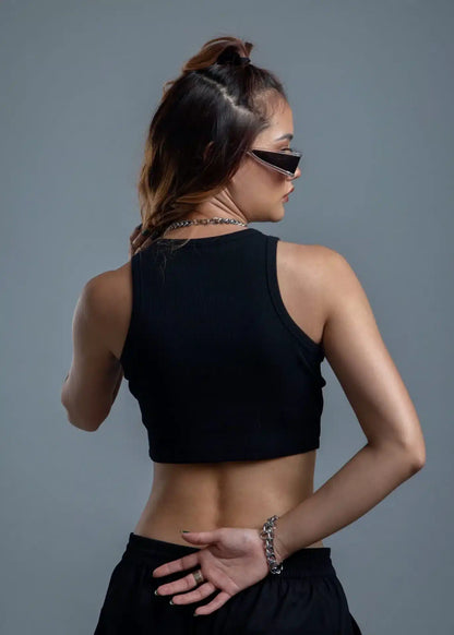 Black Cropped Tank Top