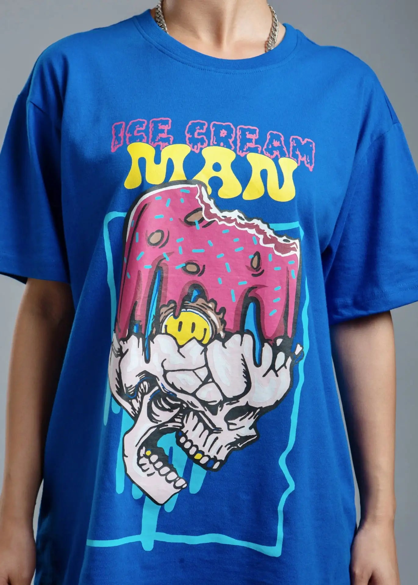 Blue Ice-Cream Man Oversized T-shirt