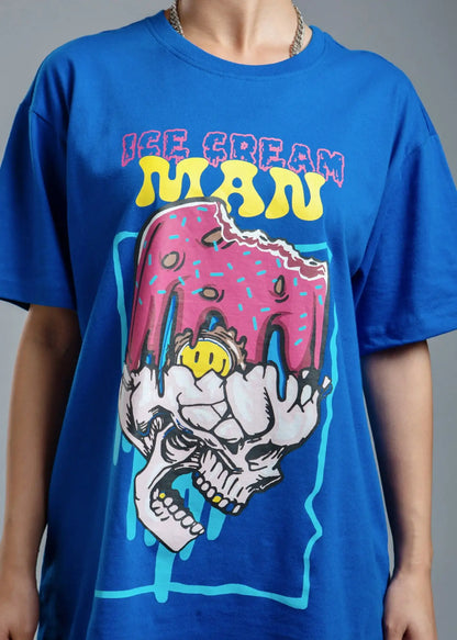 Blue Ice-Cream Man Oversized T-shirt