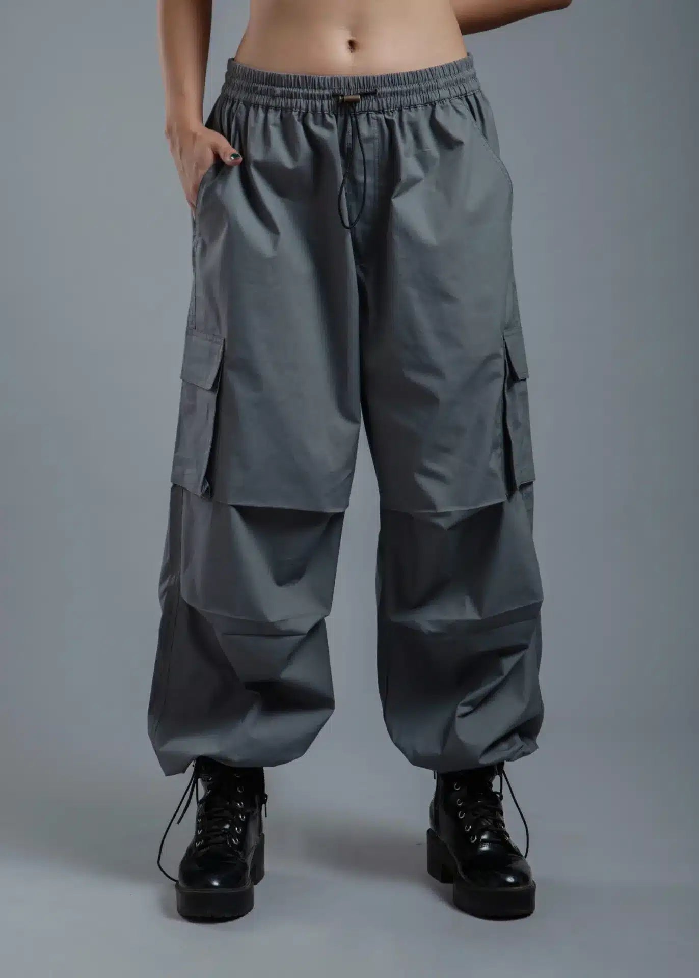 Grey Relaxed Fit Cargo Pants