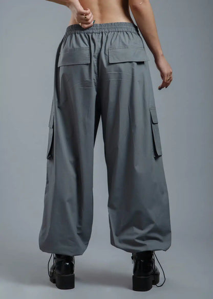 Grey Relaxed Fit Cargo Pants